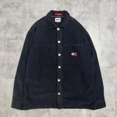 Tommy JEANS コーデュロイ シャツジャケット ネイビー M 太畝