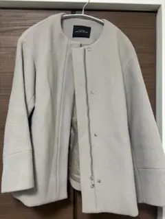 GREEN LABEL RELAXING ノーカラーアウターライトグレー