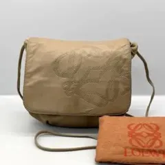 美品 LOEWE 袋付 ヴィンテージ アナグラム ナッパレザー ショルダーバッグ