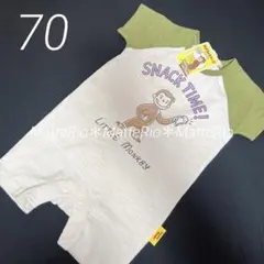 新品【ジョージ×70cm】おさるのジョージ 半袖 ベビー ロンパース