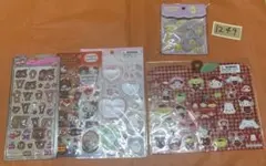 サンリオ　モンチッチ　うるちゅるシール　秋のりんごシール　クリアキャンディ