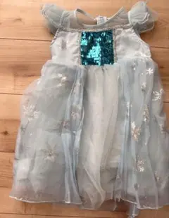 アナ雪　エルサ風　水色 チュール　ベビードレス 90