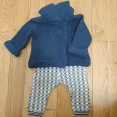◆kidscase◆【美品】キッズケース ニット セットアップ 紺 60⑮