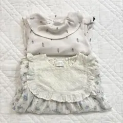tete a tete futafuta 80cm ロンパース2着セット 花柄