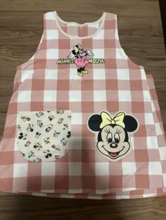 ミニーマウス チェック柄エプロン