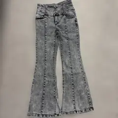 FUN フレアデニムパンツ ハイウエスト スリット入り M
