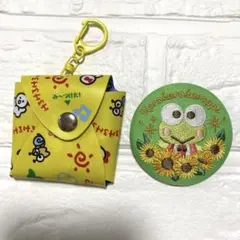 サンリオキャラクターズ　ミニスクエアケース 花言葉刺繍缶バッチ　ケロケロケロッピ