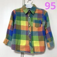 moujonjon 長袖チェックシャツ　95