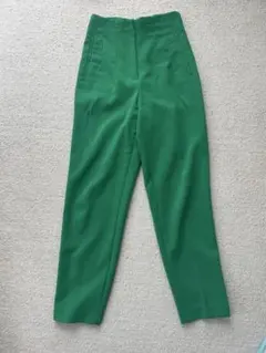 ZARA グリーン ハイウエスト スラックス S
