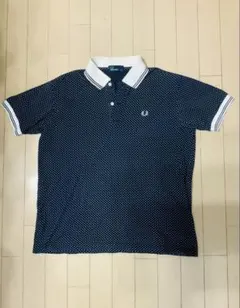 FRED PERRY ネイビー ドット柄 ポロシャツ XL
