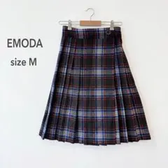EMODA エモダ タータンチェック プリーツ　巻きスカート 膝下丈　Mのサムネイル