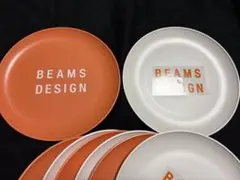 【匿名】BEAMS DESIGN バンブープレート 8枚 オレンジ ホワイトのサムネイル