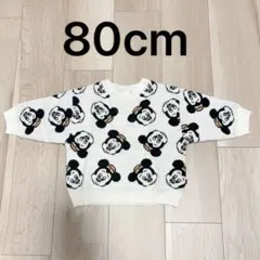 美品　futafuta Disney baby ミッキー 総柄 ニット 80cm