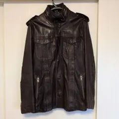 ★値下げ★メンズ ダークブラウン レザーライダースジャケット