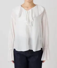 ウォッシャブル / R/NYラッフルフリルブラウス