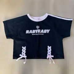 RABYRABY 半袖Tシャツ ブラック×ピンク