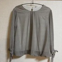 【美品】リボン付き七分袖ブラウス