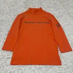 パーリーゲイツ　ウェア　ゴルフ　ハイネック　カットソー　オレンジ