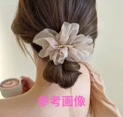 韓国風 バンスクリップ ライトブラウン 大きめ ヘアクリップ 上品 大人可愛い