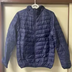 ダウンジャケット パーカー ライトダウン M ネイビー