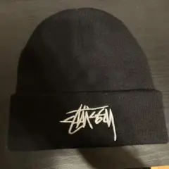 Stüssy ロゴ刺繍 ニット帽 ブラック
