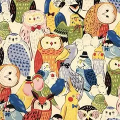 綿プリント　オックス　KOKKA 鳥柄