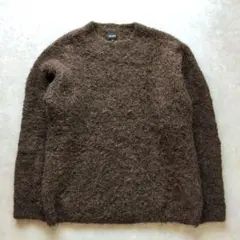 ビームス BEAMS アルパカ クルーネックニット 起毛 ブラウン Mサイズ