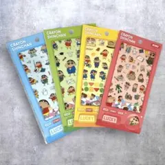 【匿名配送】韓国限定　正規品　クレヨンしんちゃん　シール　ステッカー　4点セット