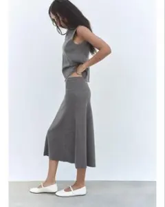 ZARA ニットスカート　ダークグレー