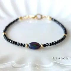 ブラックオパール＆ブラックスピネルのブレスレットのサムネイル