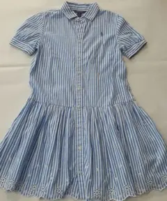 Polo Ralph Lauren 半袖ワンピース 青と白のストライプ