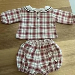 セーラー襟 チェック柄 セットアップ ベビー服