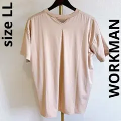 ワークマン　2way 半袖Tシャツ ピンク　タック　トップス　カットソー　LLのサムネイル