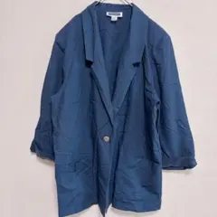 プロフェシー 無地 ジャケット テーラード 16 紺 麻 ビッグサイズ 通勤のサムネイル