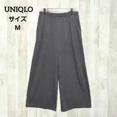 UNIQLO エアリズム ワイドパンツ M グレー ルームウェア クロップド丈