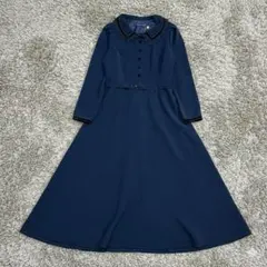 アンアナザーアンジェラス 襟レース ネイビー長袖ワンピース フリーサイズ　春服