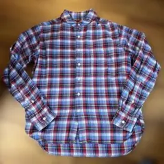 KATO NAVY & GROUND 長袖チェックシャツ