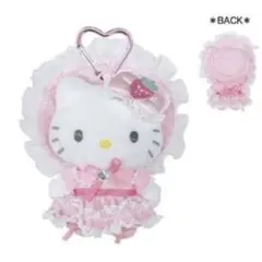 新品　ハローキティ　ラブリーフリルマスコットキーホルダー ロリータ ピンク
