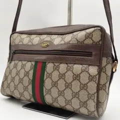GUCCI グッチ GGスプリーム ショルダーバッグ シェリーライン ブラウン