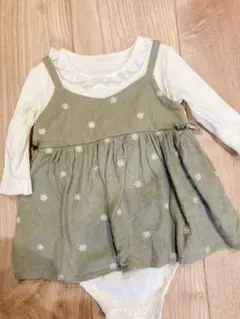 バースデイ　ロンパース　グリーン ベビー服 70