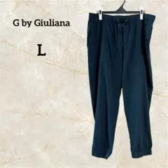 G by Giuliana ブラック ドローコード付き カジュアルパンツ【L】