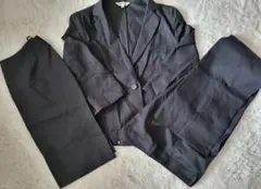 新品☆黒いストライプパンツ＆スカート三点スーツ上下 13AR70のサムネイル