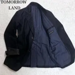 TOMORROW LAND テーラードジャケット 羊革　レザー　切り替え