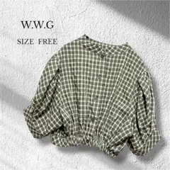 ✨美品✨ レディース トップス ブラウス ショート丈 チェック パフスリーブ