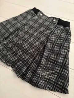 メゾピアノjr チェック柄プリーツスカート　ブラック　新品,未使用品　M