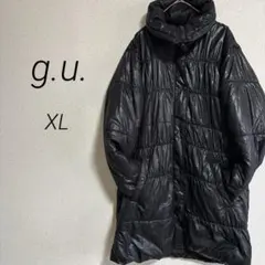 958②【ジーユー】軽量　キルティングジャケット コート　膝丈　黒　XL