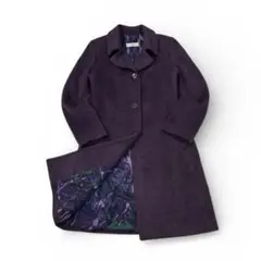 美品 90's Herno ウール地 チェスターコート レディース42 パープル