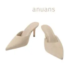 ⭐︎新品⭐︎アニュアンス　ポインテッドミュール　ベージュ　M anuans フェイクスウェードポインテッドトゥミュール - メルカリ