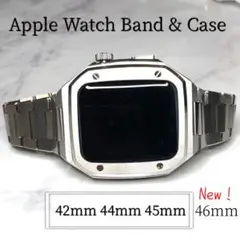 高級シルバーl★アップルウォッチ　ステンレスベルト Apple Watchバンド
