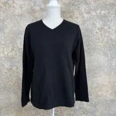 ユナイテッドアローズ BY 上質Vネックニット 黒 M 上品カジュアル